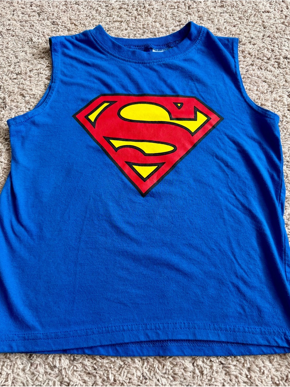 DC Comics Blue Tank Top with Red & Yellow Superman Shield
